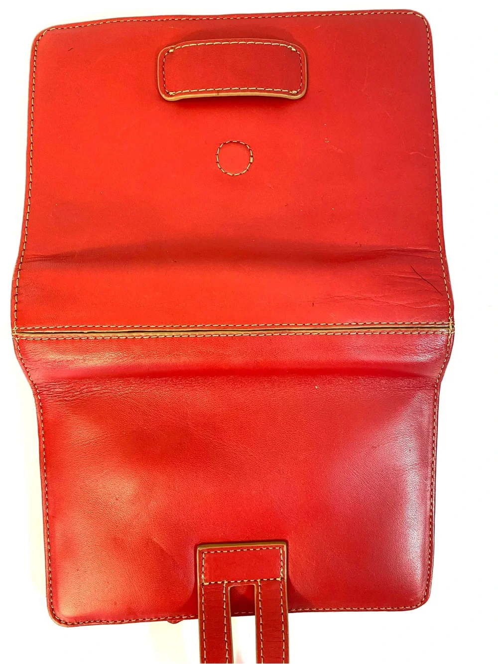 FRANKLIN COVEY Red Leather Compact 6 Ring Binder Magnet Flap Closure